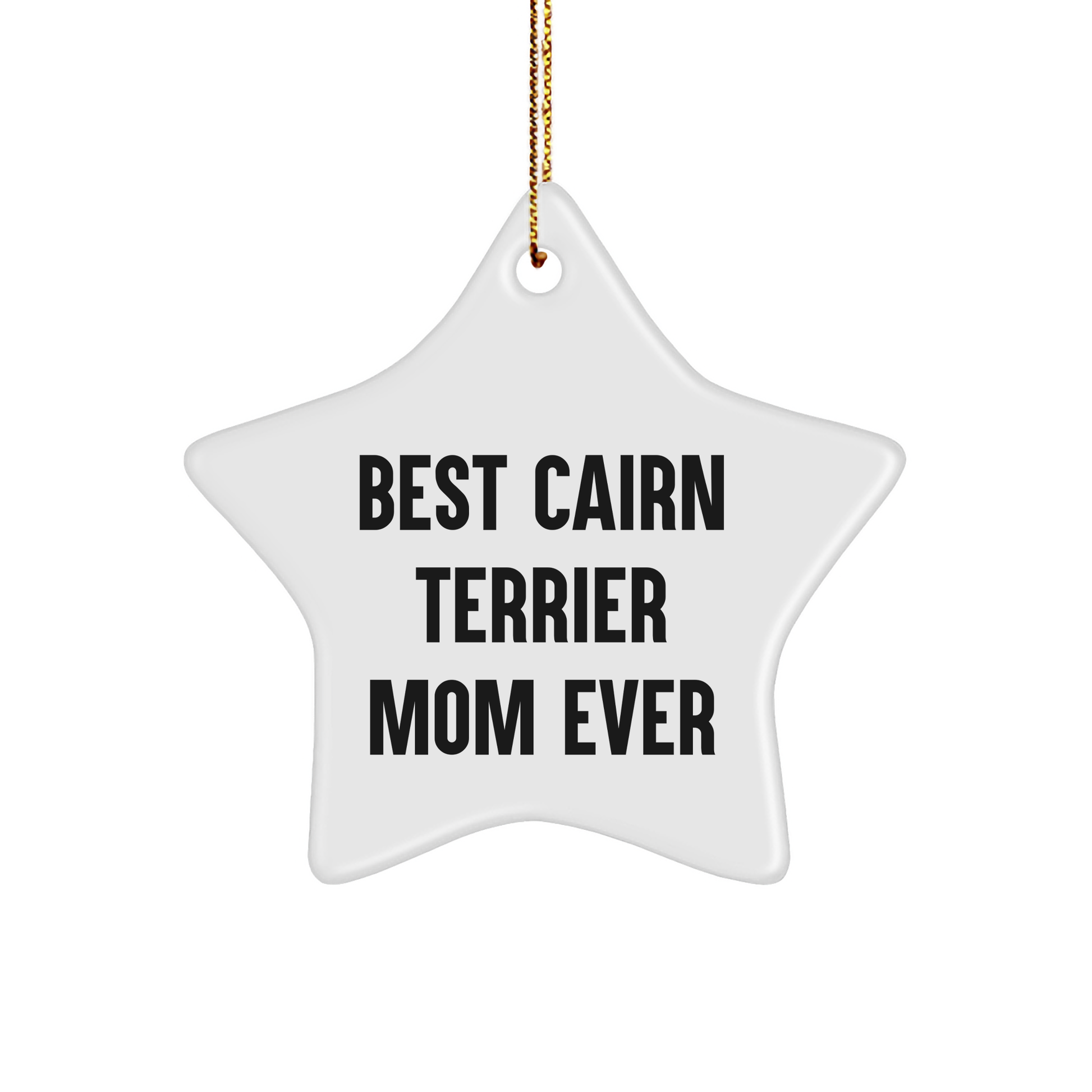 Cairn Terrier Dog Star Ornament, Funny Quote Gifts from Best Mom Ever for Christmas - Image 1