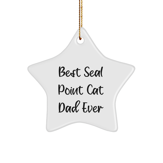 Funny Seal Point Cat Dad Ever Gifts for Seal Point Cat Lovers - Star Ornament for Christmas - Image 1