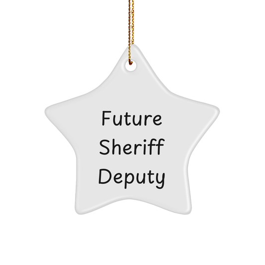 Funny Future Sheriff Deputy Star Ornament Gifts from Friends, Family, Coworkers to Sheriff Deputy, Men, Women, Kids - Inspirational Christmas Decoration - Image 1