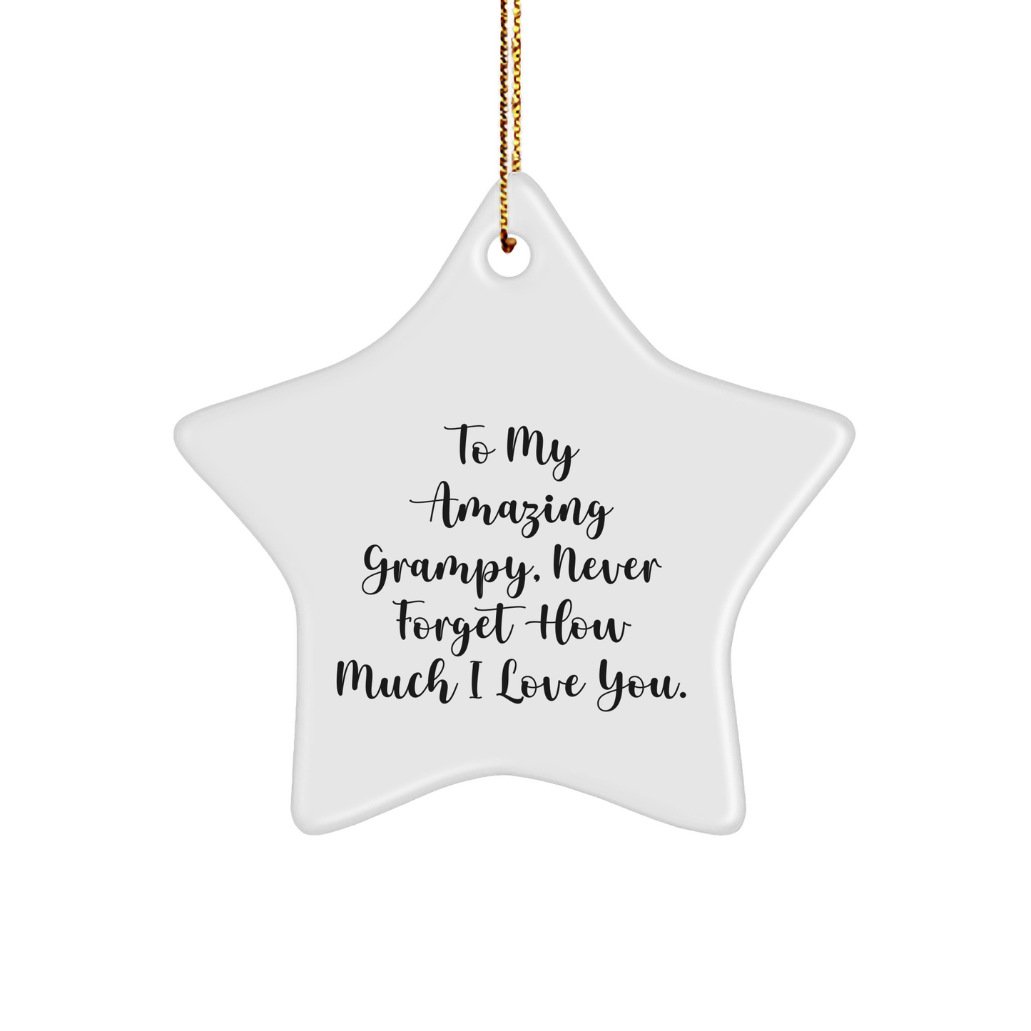 Funny Grampy Gifts - 'To My Amazing Grampy' Star Ornament, White Star Shaped, Christmas Decorations for Grampy from Family, Gifts for Grampy - Image 1