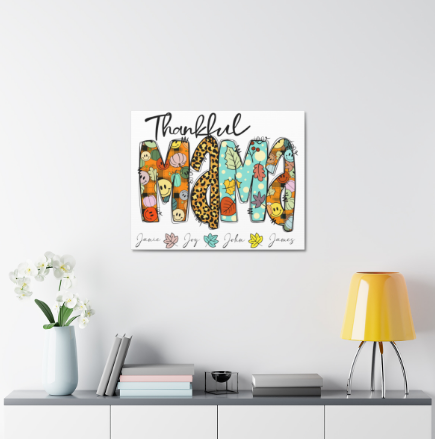 Personalized I Love Being Mama Stretched Satin Canvas