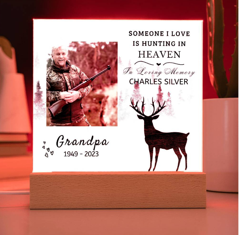 Grandpa Hunting In Heaven Plaque