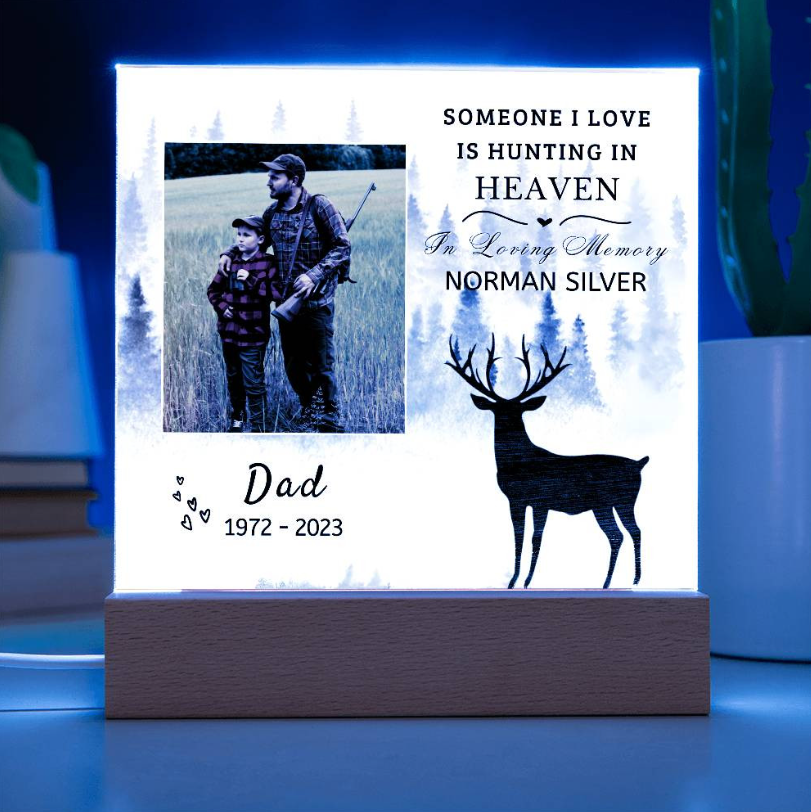 Dad Hunting In Heaven Plaque