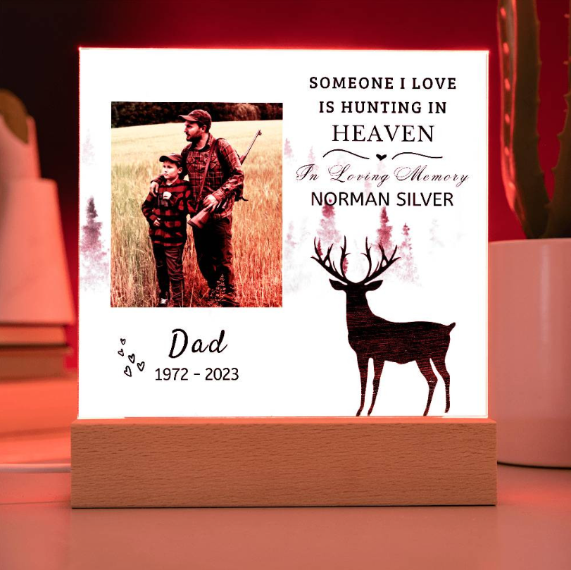 Dad Hunting In Heaven Plaque