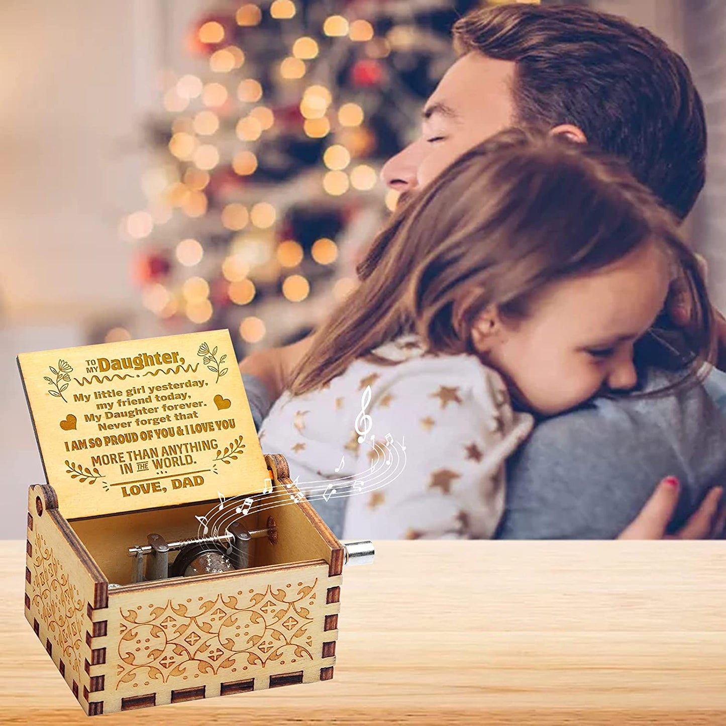 Wooden Music Box Gift - Plays "You Are My Sunshine" (Multiple Variations)
