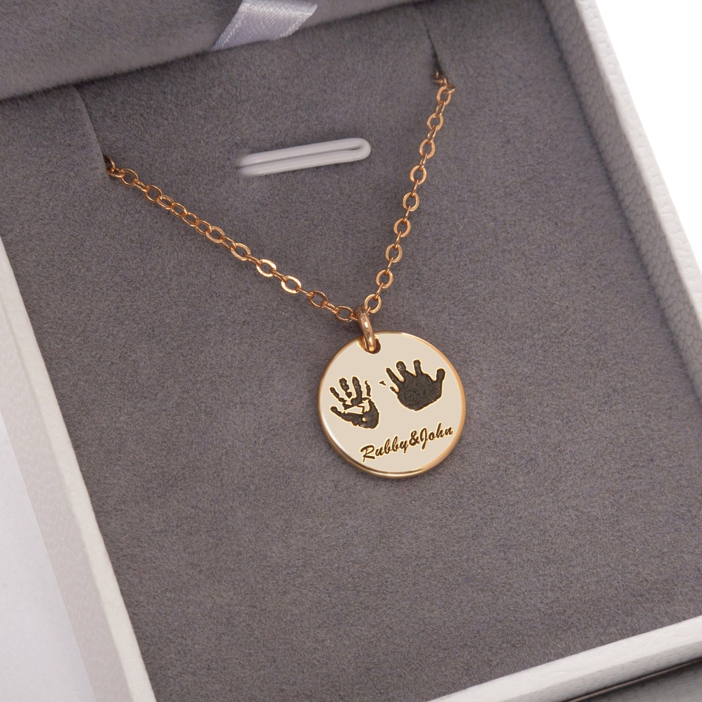 Personalized Handprint Necklace with Name