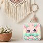 Crochet Bunny Necklace or Keychain, Cute Easter Bunny Jewelry, Kawaii Rabbit Pendant for Teen Girl, Easter Basket Stuffer Gift