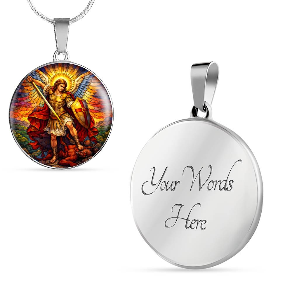 Archangel Michael Necklace or Keychain, Saint Michael Protection Jewelry, Catholic Warrior Angel Pendant Gift