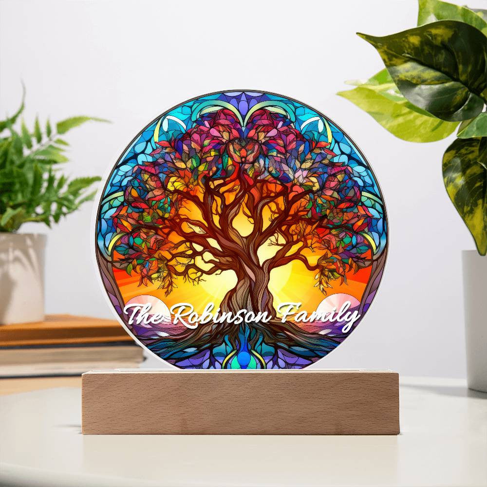 Stained Glass Style Tree of Life Acrylic Art