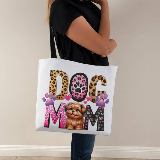 Custom Dog Mom Canvas Tote Bag