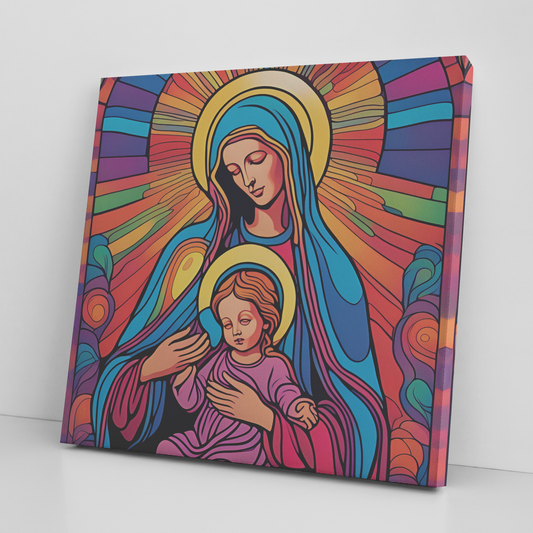 Virgin Mary and Baby Jesus Canvas Wall Art