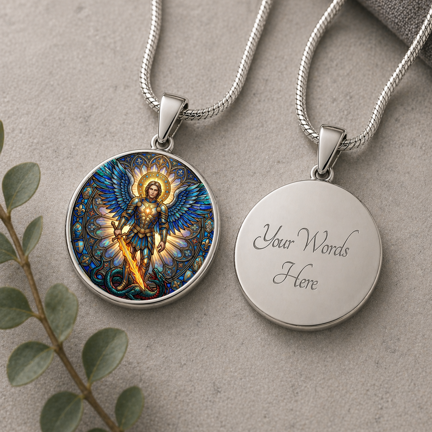 Archangel Michael Necklace or Keychain, Saint Michael Catholic Necklace, Protection Jewelry, Religious Keepsake Gift