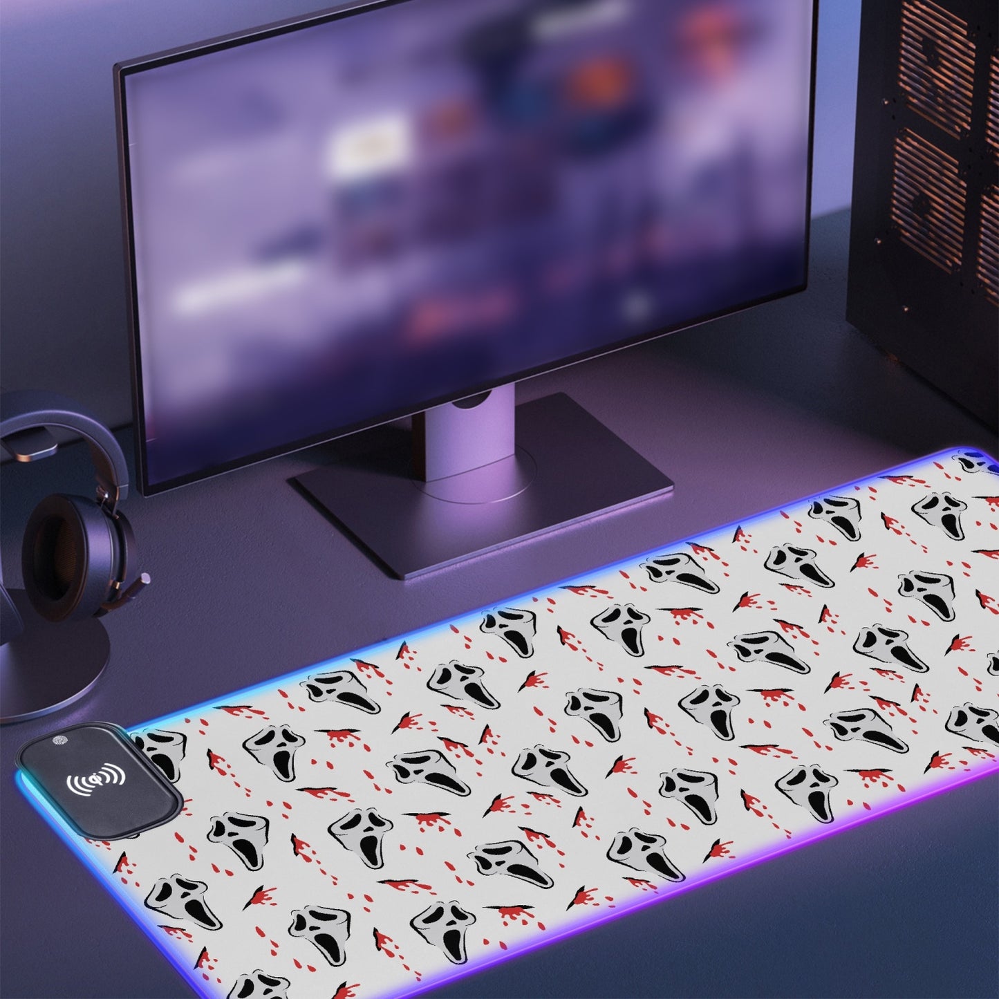 Scary Ghost Gaming Mouse Pad - Wireless Charging