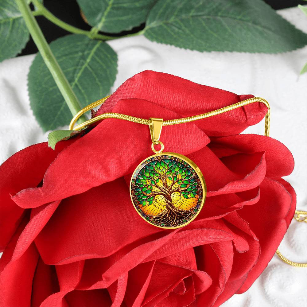 Stained Glass Tree of Life Necklace and Bracelet