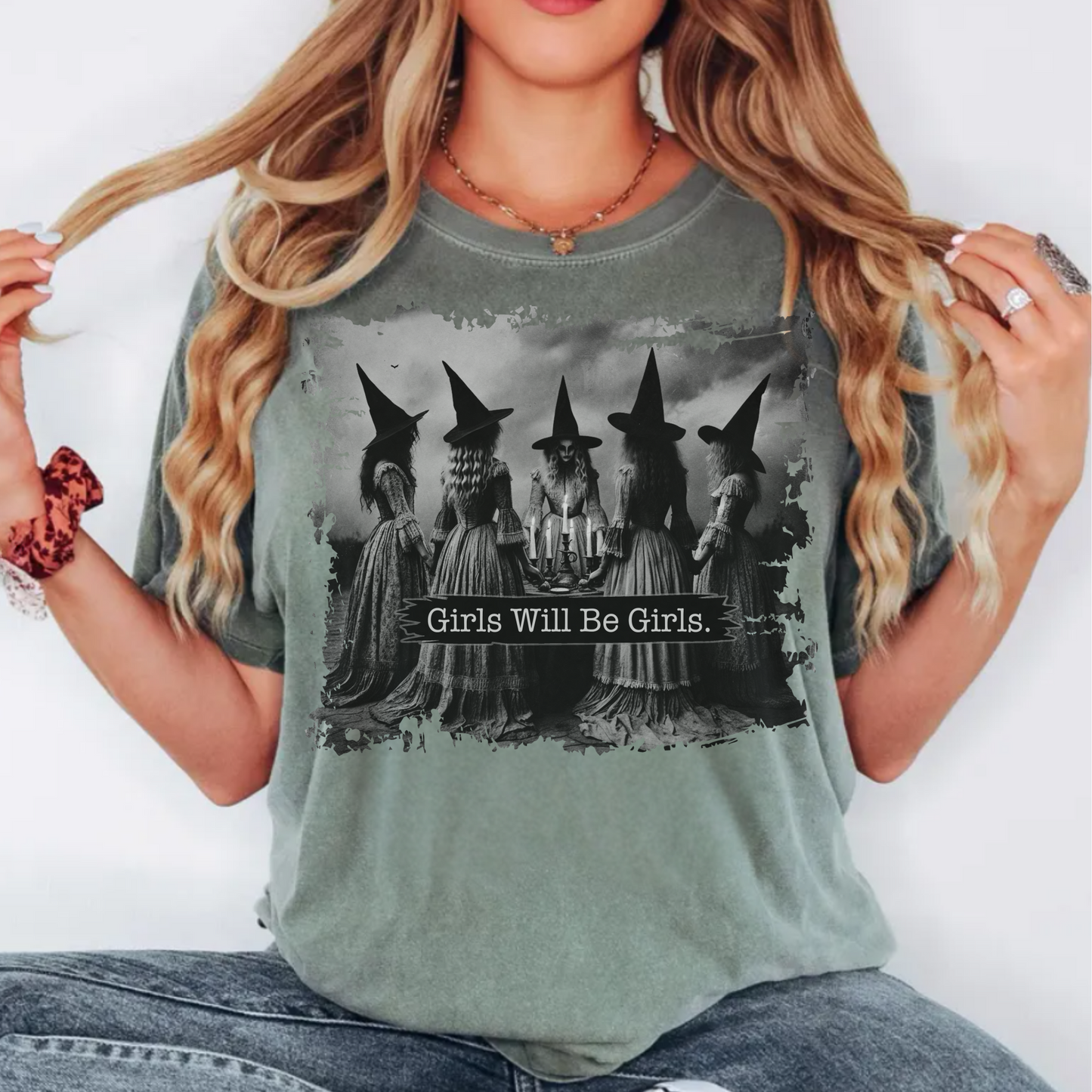 Girls Will Be Girls Witch Comfort Colors Shirt