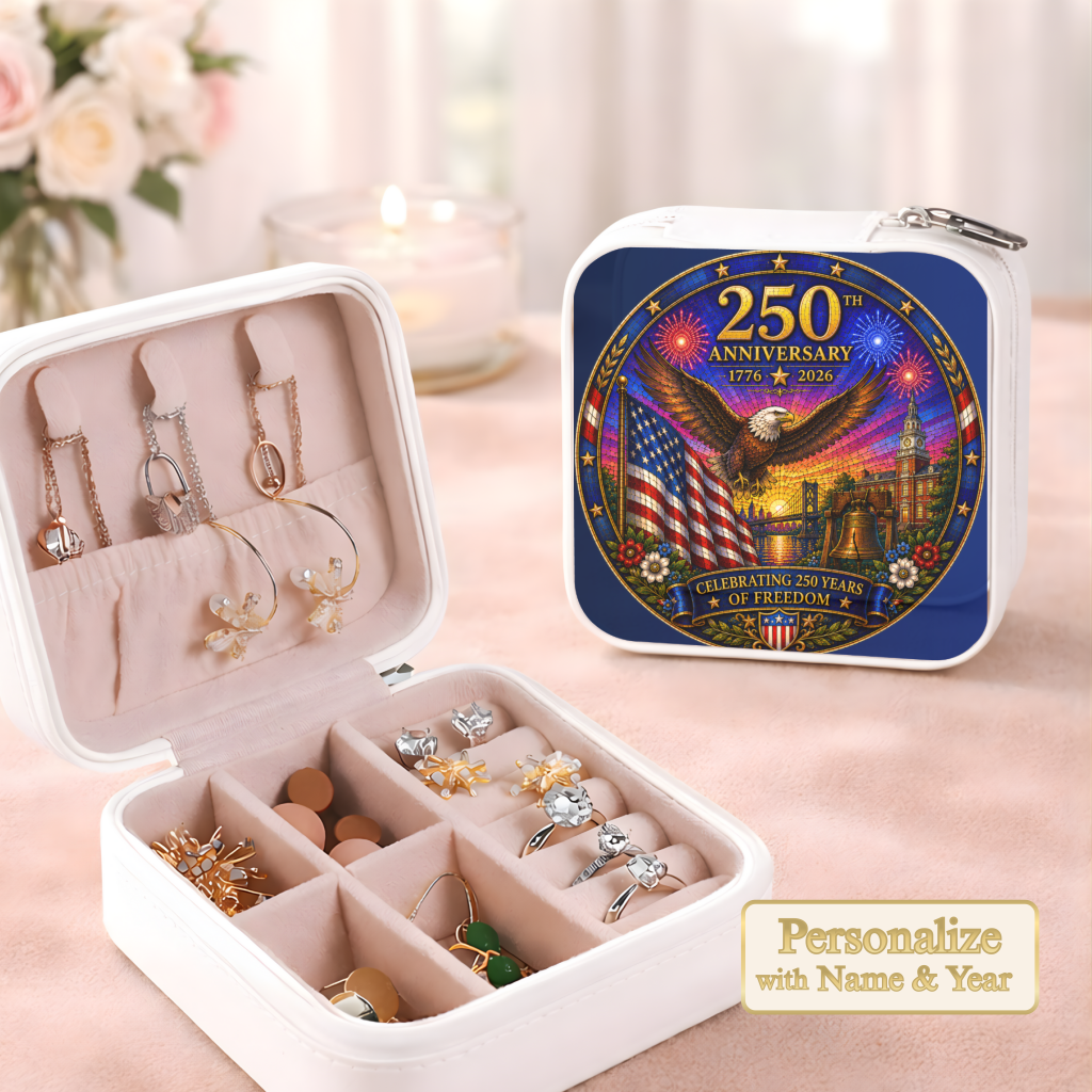 250th Anniversary Necklace or Keychain Stained Glass Style USA Commemorative Limited Edition Freedom Keepsake