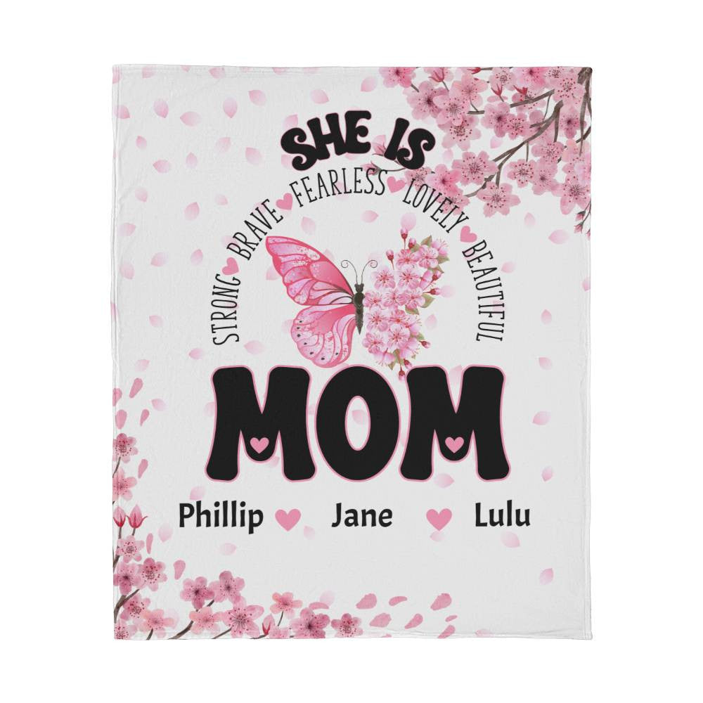 Personalized She Is Mom Fleece Blanket 50" x 60"