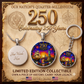 250th Anniversary Necklace or Keychain Stained Glass Style Statue of Liberty Ship NYC Commemorative Limited Edition