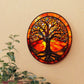 Stained Glass Tree of Life Clock