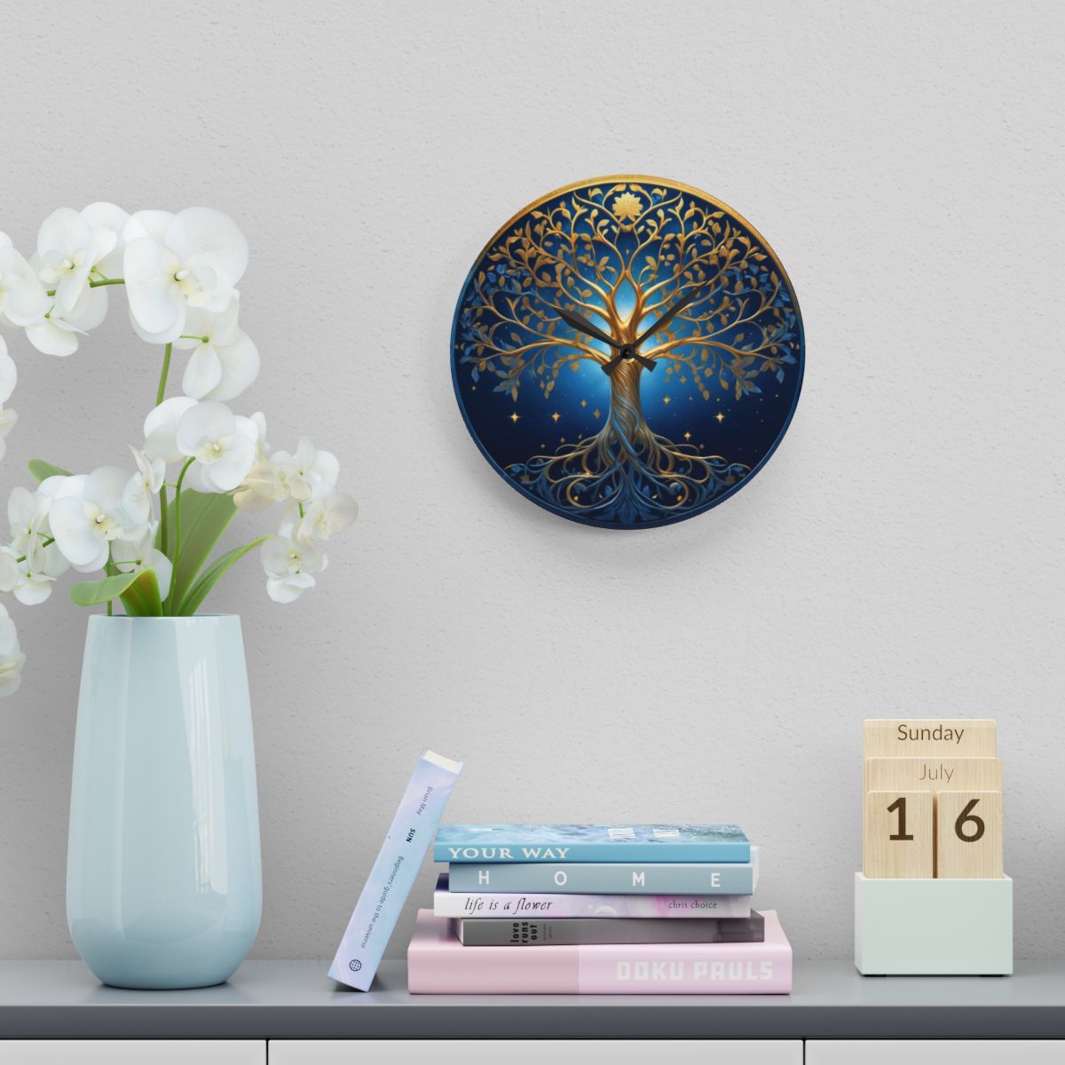 Starry Night Tree of Life Custom Clock