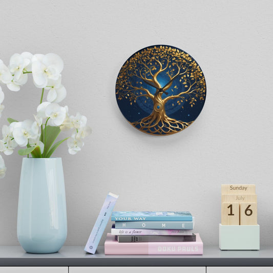 Golden Tree of Life Custom Clock