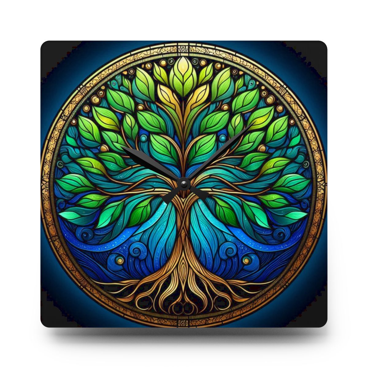 Stained Glass Tree of Life Acrylic Clock