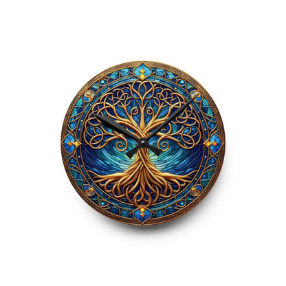 Stained Glass Celtic Tree of Life Acrylic Clock