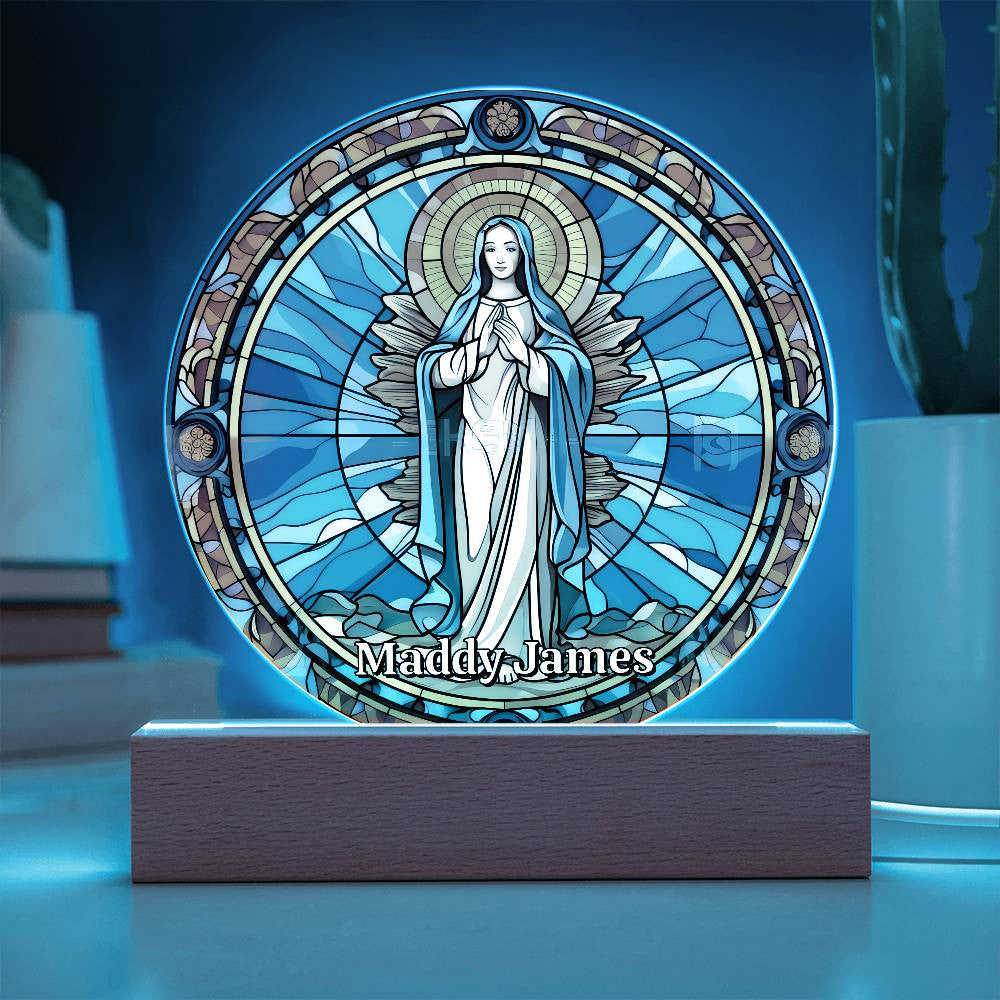 Personalized Virgin Mary Art Plaque