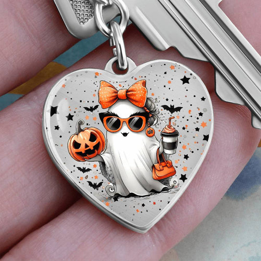 Coquette Halloween Ghost Keychain