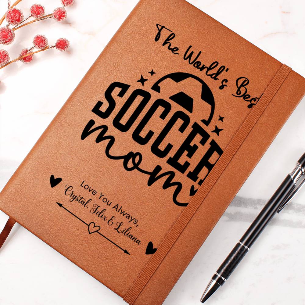 The World's Best Soccer Mom Leather Journal Notebook