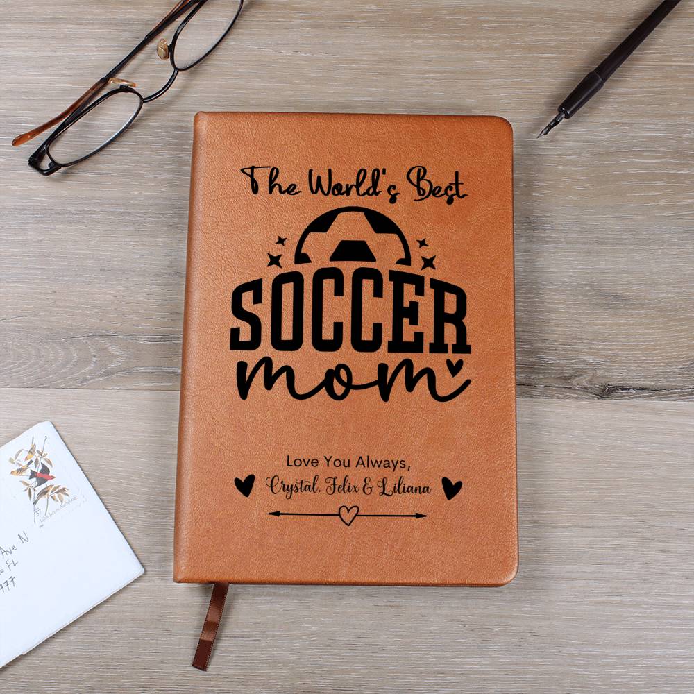 The World's Best Soccer Mom Leather Journal Notebook