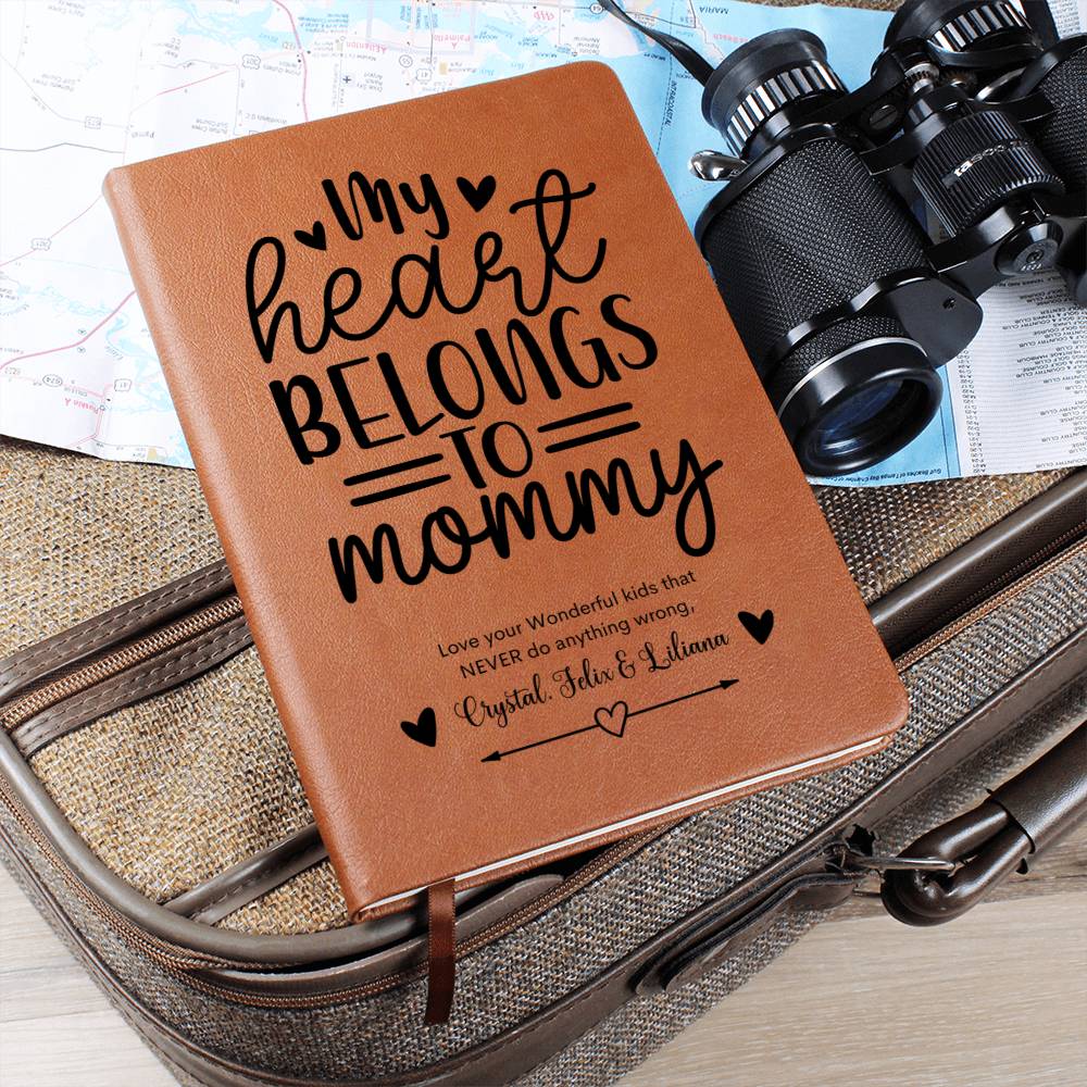 My Heart Belongs to Mommy Leather Journal Notebook