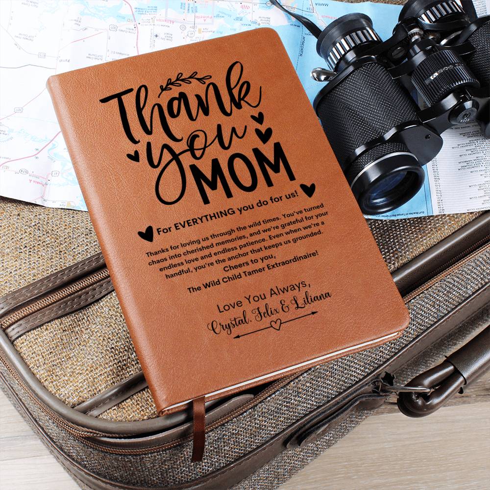 Thank You Mom Vegan Leather Journal Notebook