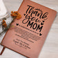 Thank You Mom Vegan Leather Journal Notebook
