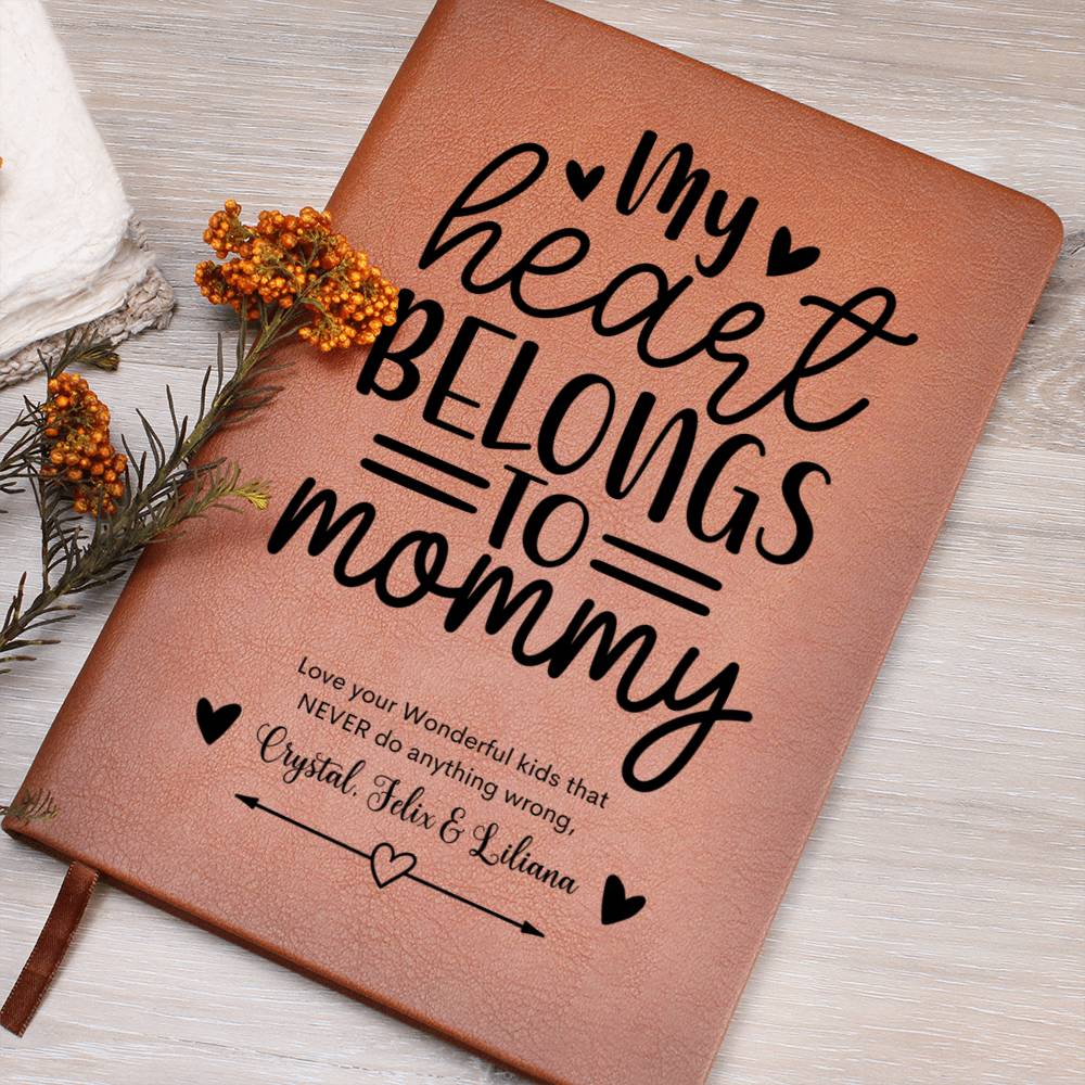 My Heart Belongs to Mommy Leather Journal Notebook