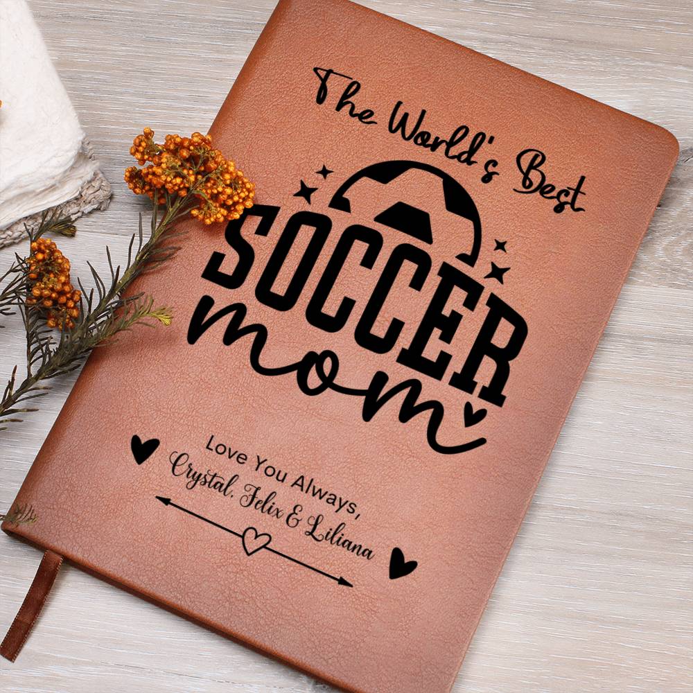 The World's Best Soccer Mom Leather Journal Notebook