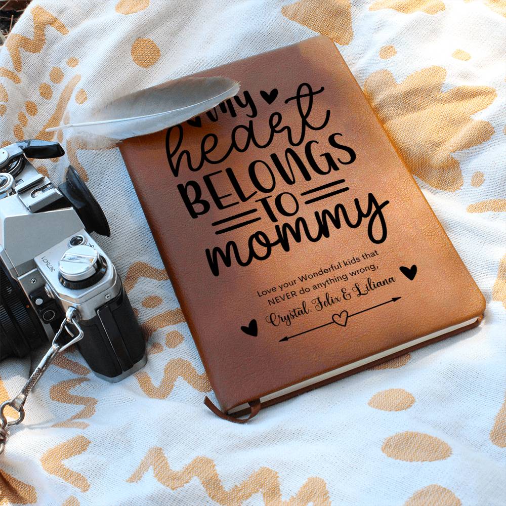 My Heart Belongs to Mommy Leather Journal Notebook