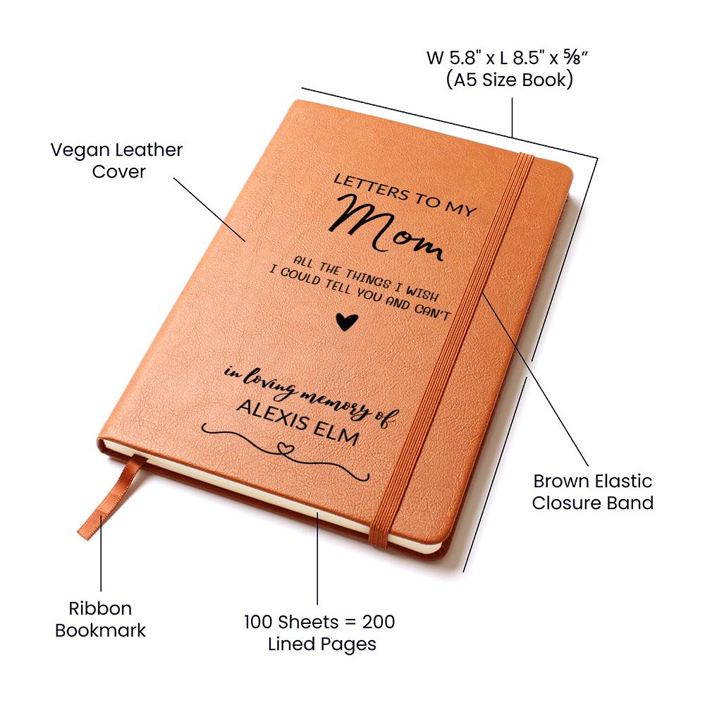 Letters to My Mom Leather Journal Notebook