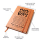Mom of Boys Leather Journal Notebook