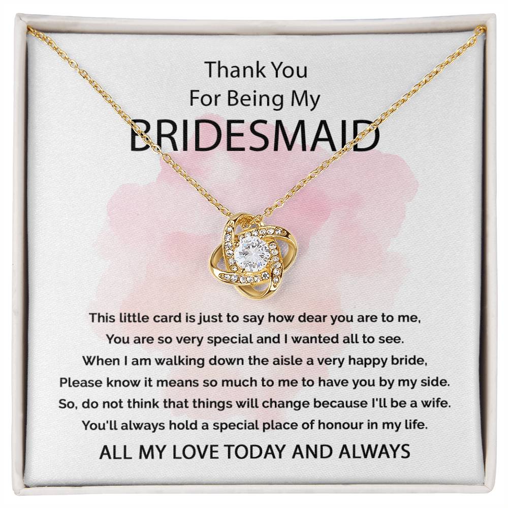 Thank You For Being My Bridesmaid | Love Knot Necklace