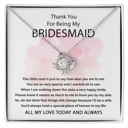 Thank You For Being My Bridesmaid | Love Knot Necklace