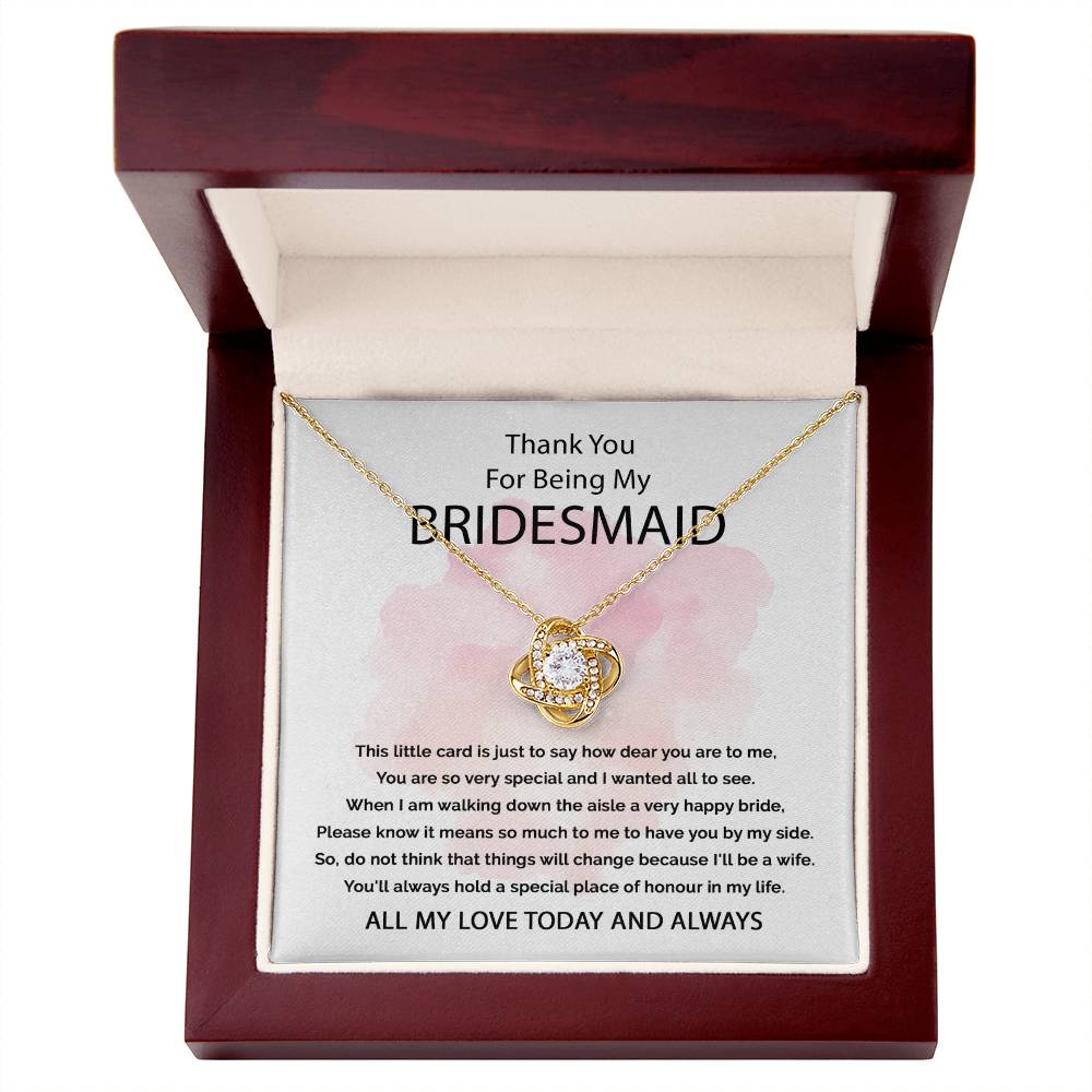 Thank You For Being My Bridesmaid | Love Knot Necklace