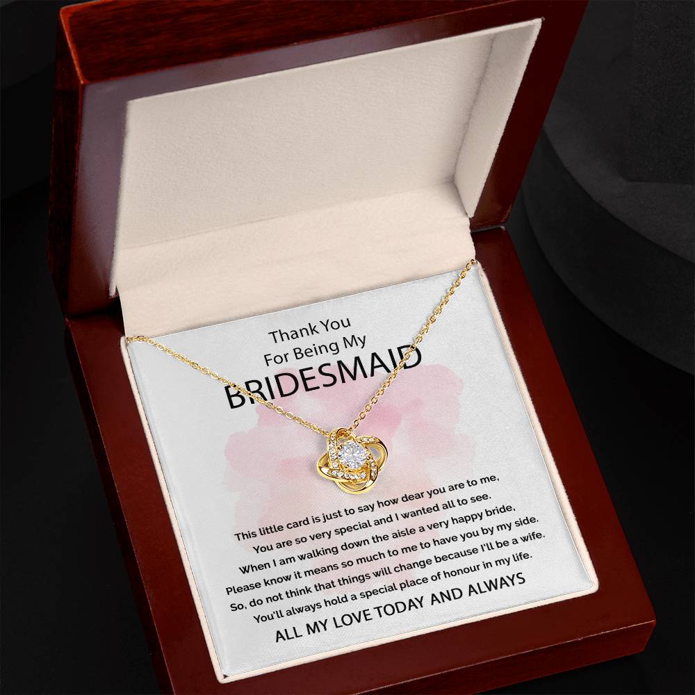 Thank You For Being My Bridesmaid | Love Knot Necklace