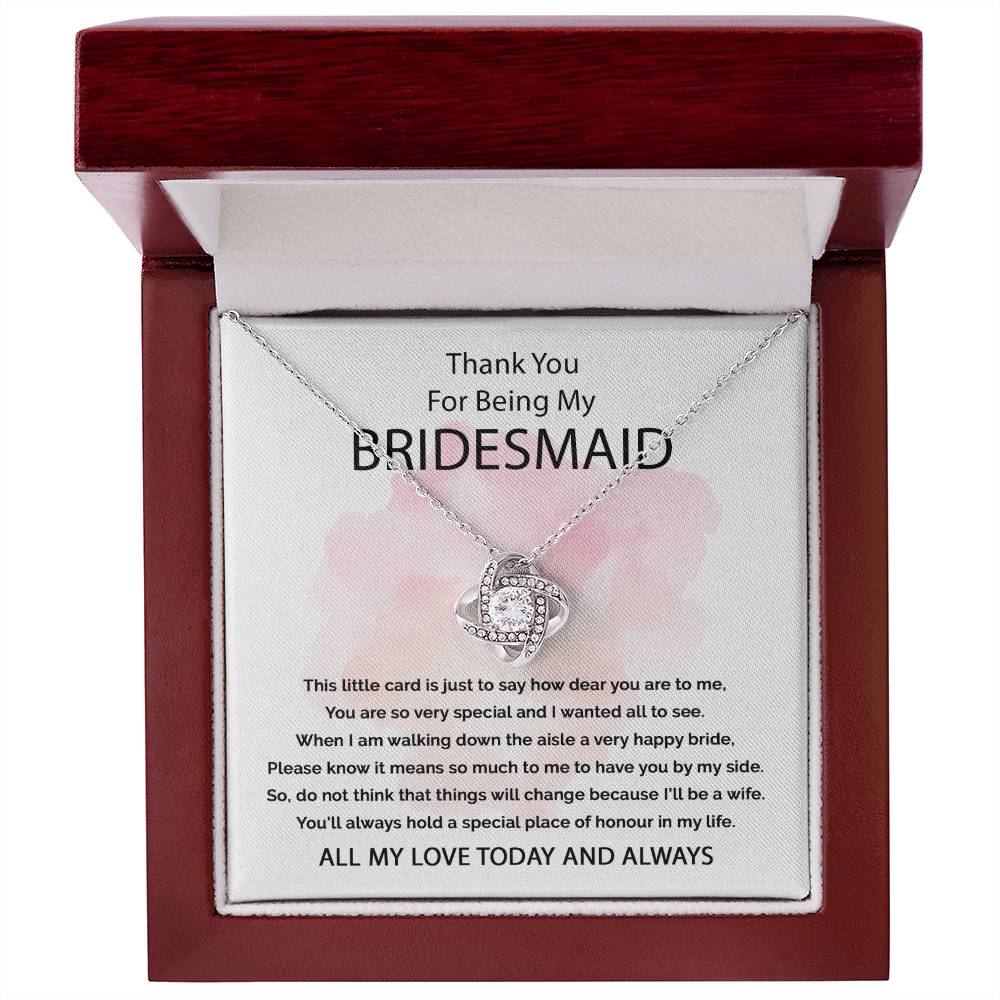 Thank You For Being My Bridesmaid | Love Knot Necklace