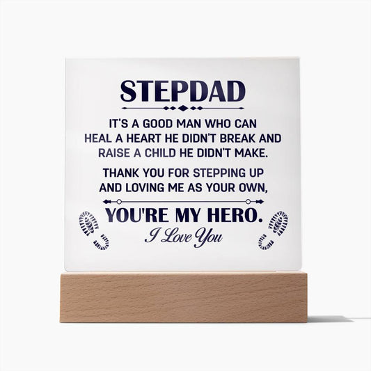 Stepdad | You're My Hero | Acrylic Square Plaque