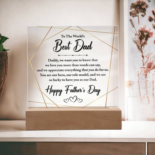 World's Best Dad | Father's Day | Acrylic Square Plaque
