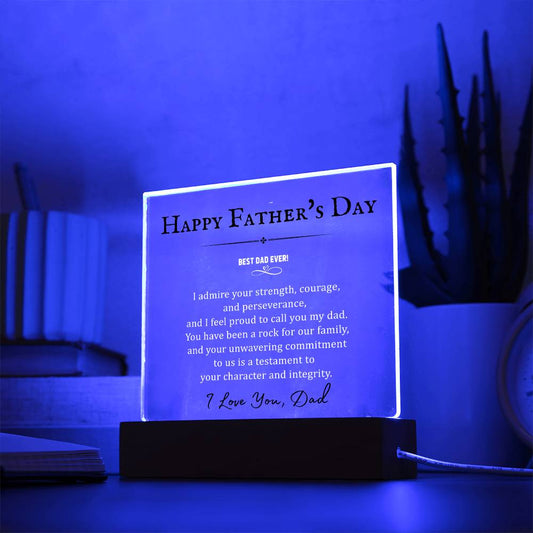 Happy Father's Day | I Love You | Acrylic Square Plaque