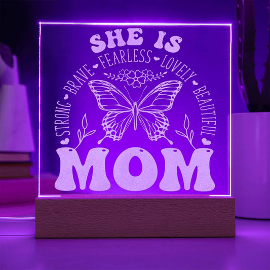 Custom Engraved Fearless Mom Plaque