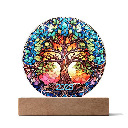 2023 Stained Glass Style Tree of Life Plaque