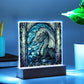 Stained Glass Mythical Dragon Plaque and LED Light